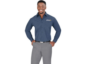 Micro Check Long Sleeve Mens Shirt