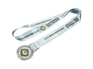 Silver Polyester Ribbon Medal