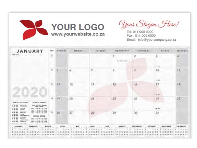 12 Page Corporate Blocks Desk Pad Calendar