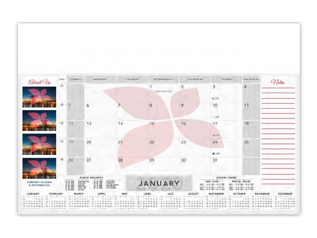 12 Page Corporate Lines Desk Pad Calendar