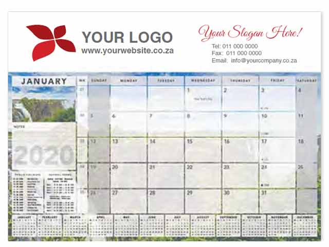 12 Page Executive Scenic Desk Pad Calendar