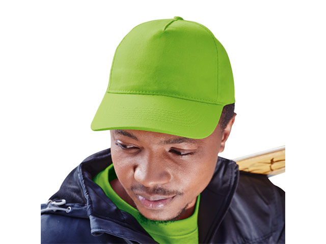 5 Panel Cotton Cap With Hard Front