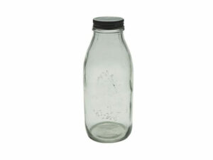 6Pack Embossed Glass Bottle With Screw On Lid