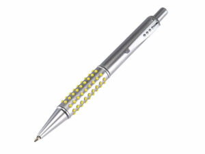 Ball Pen Yellow Rubber-Silver Chrome