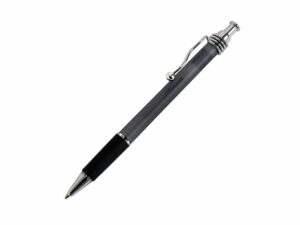 Black Frosty Pen W/Curly Chrome Clip