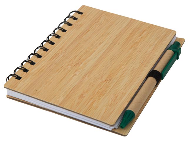 Faux Wood Mid-Size Notebook And Pen - Image 2