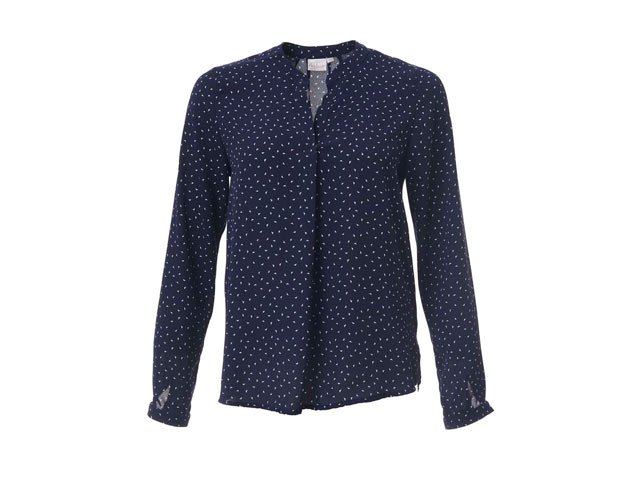 K231 Venice Ladies Long Sleeve Aria Blouse - Triangle Print Georgette