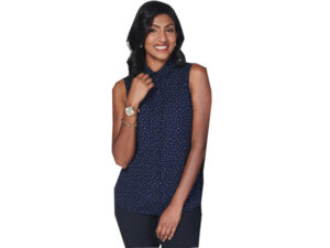 K231 Venice Ladies Sleeveless Romy Blouse - Triangle Print Georgette