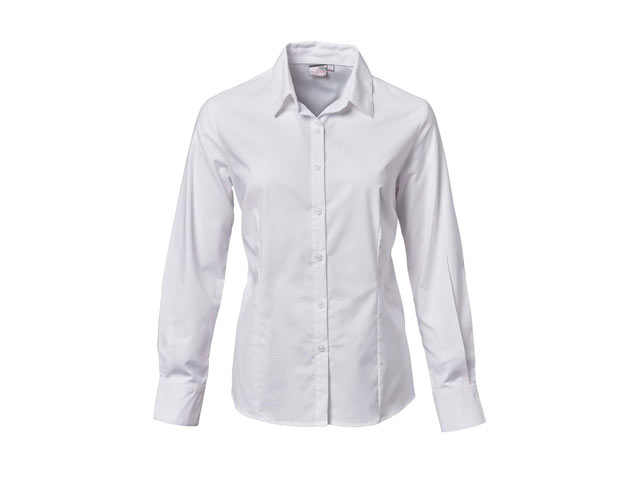 K373 Ladies Oxford Long Sleeve Chanel Blouse - Image 2