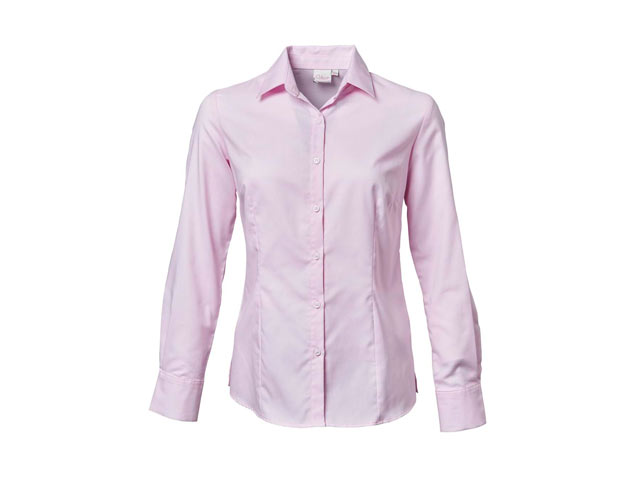 K373 Ladies Oxford Long Sleeve Chanel Blouse - Image 3