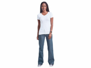 Ladies 170G Slim Fit V-Neck T-Shirt