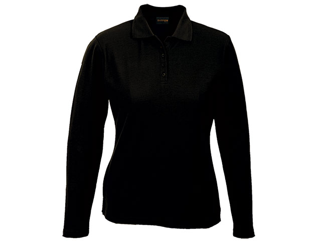 Ladies 175G Pique Knit Long Sleeve Golfer - Image 2