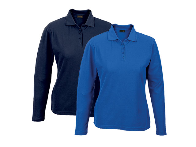 Ladies 175G Pique Knit Long Sleeve Golfer - Image 4