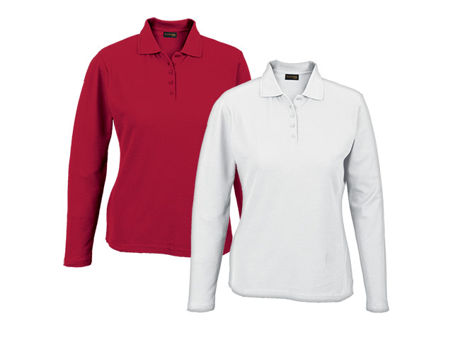 Ladies 175G Pique Knit Long Sleeve Golfer - Image 5