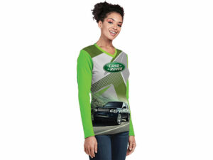 Ladies 50/50 Long Sleeve Vneck T-Shirt