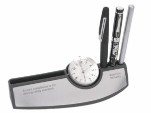 Mag Desk Clock With Pen And Card Holder
