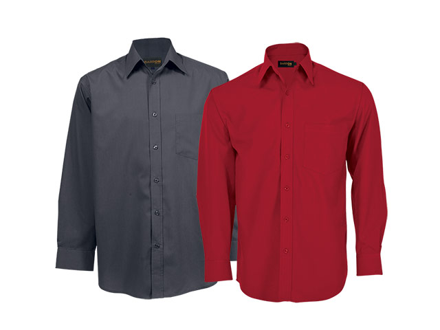 Mens Basic Poly Cotton Lounge Long Sleeve Shirt - Image 3