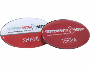 Oval Domed Badge With Magnet Or Pin