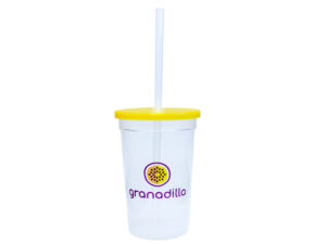 Party Tumbler With Cap and Straw - 500Ml