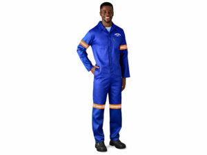 Safety Polycotton Boiler Suit - Reflective Arms and Legs - Orange Tape