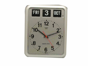 Silver Perpetual Wall Clock With Day/Date And Month
