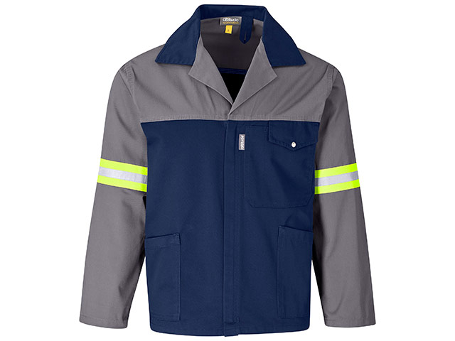 Site Premium Two-Tone Polycotton Jacket - Reflective Arms and Back - Yellow Tape - Image 2