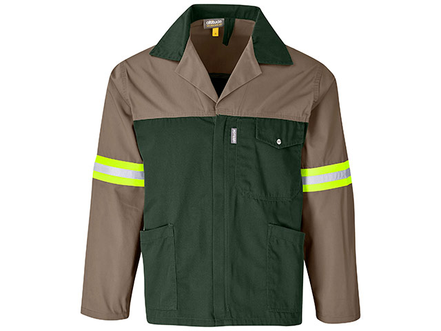 Site Premium Two-Tone Polycotton Jacket - Reflective Arms and Back - Yellow Tape - Image 3