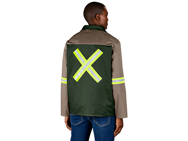 Site Premium Two-Tone Polycotton Jacket - Reflective Arms and Back - Yellow Tape