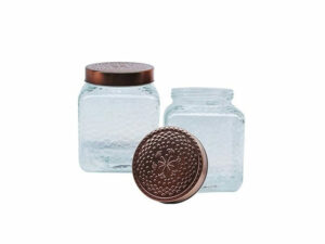Sq Jar With Rose Gold Lid 1.8L