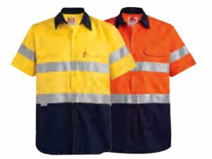 Two Tone Short Sleeve Reflective Work Shirt