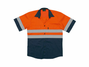 Two Tone Vented Reflective Short Sleeve Work Shirt