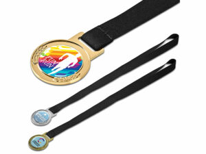 Achiever Medal With Black Petersham Lanyard