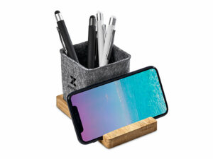 Okiyo Kyadi Rpet And Bamboo Desk Caddy Phone Stand