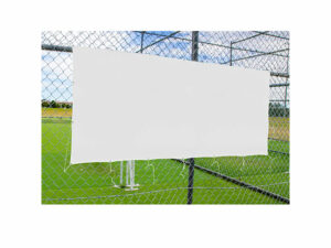 Professional,Steel,Cricket,Cage,On,The,Green,Field.