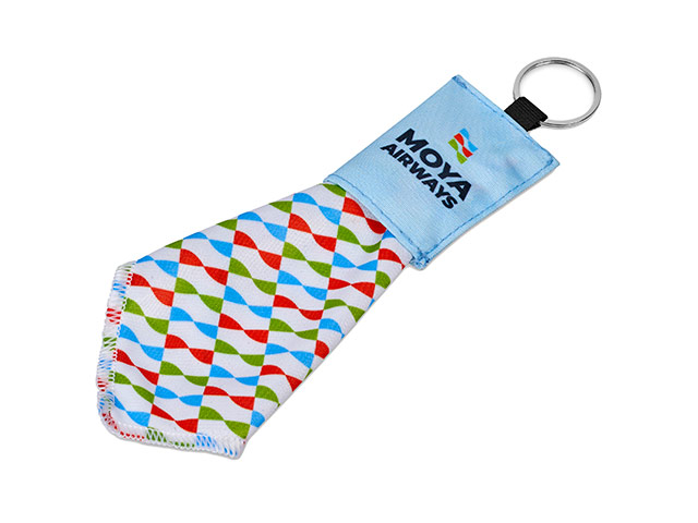 Hoppla Aquila Polyester Keyring Pouch With Cleaning Cloth