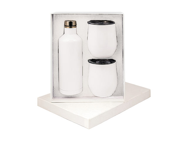 Manhattan Flask And X2 Mug Gift Set