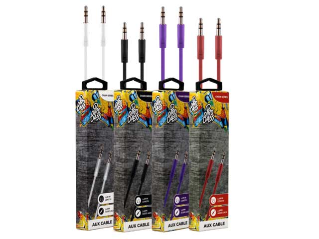 Pro Bass Chain Series Blister Flat Auxiliary Cable