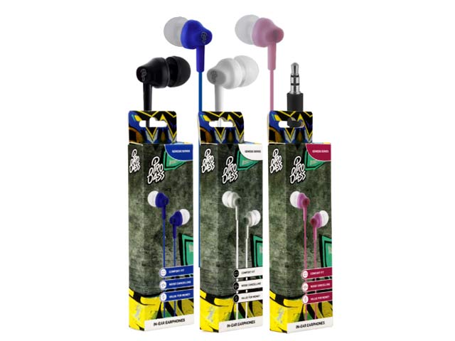 Pro Bass Genesis Series Packaged Aux Earphone No Microphone