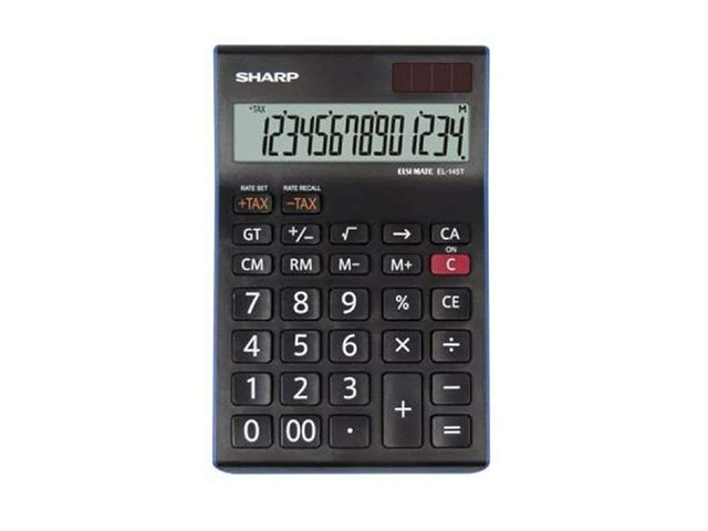 Sharp El-145T Desk Calculator -14 Digit Tax