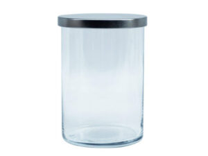 Cylinder Jar and Metal Lid 15X10Cm