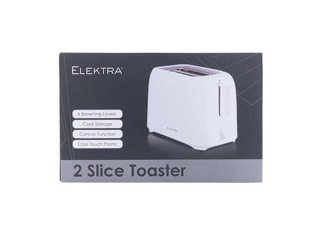 Elektra -Basic 700W 2 Slice Toaster
