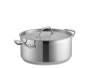 Stainless Steel Deep Stockpot With Lid 20X24Cm (9L)