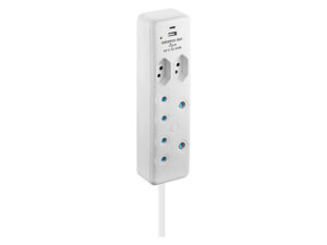 Switched 4 Way Extension Lead With 1X Type C + 1X Usb-2M