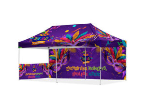 Coated Steel Sublimated Gazebo 6M X 3M - 1 Short Half-Wall Skin - 1 Long Full Wall Skin