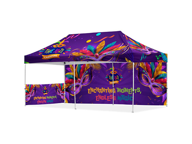 Coated Steel Sublimated Gazebo 6M X 3M - 1 Short Half-Wall Skin - 1 Long Full Wall Skin