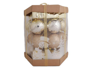 Gold Christmas Baubles And Gift Box Set