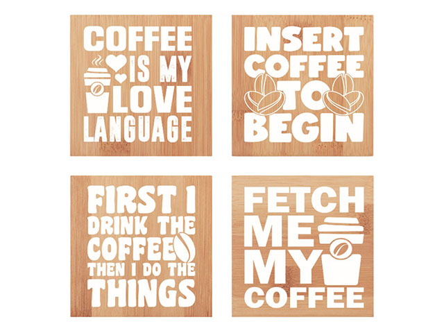 Bamboo Coaster Set