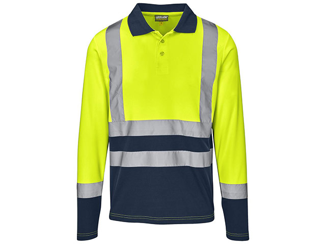 Long Sleeve Surveyor Two-Tone Hi-Viz Golf Shirt - Image 4