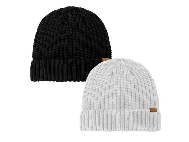 Rib Knitted Cuffed Beanie - Image 2