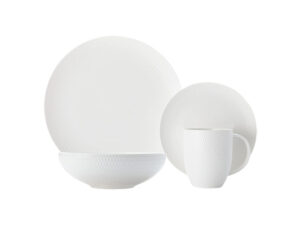 White Basics Diamonds Dinner Set 16 Piece